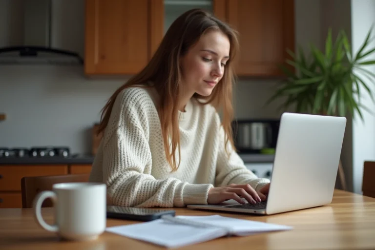 Jeune femme rechargeant son mobile sur un site français